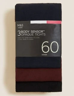 M&S Collection 3pk 60 Denier Body Sensor™ Tights 21 M&S Collection 3pk 60 Denier Body Sensor™ Tights -SCHOOL UNIFORM Sales SD 02 T60 2209 B6 X EC 0