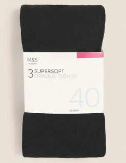 M&S Collection 3pk 40 Denier Supersoft Opaque Tights