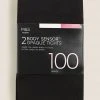 M&S Collection 2pk 100 Denier Body Sensor™ Opaque Tights 2 M&S Collection 2pk 100 Denier Body Sensor™ Opaque Tights -SCHOOL UNIFORM Sales SD 02 T60 2263 Y0 X EC 0
