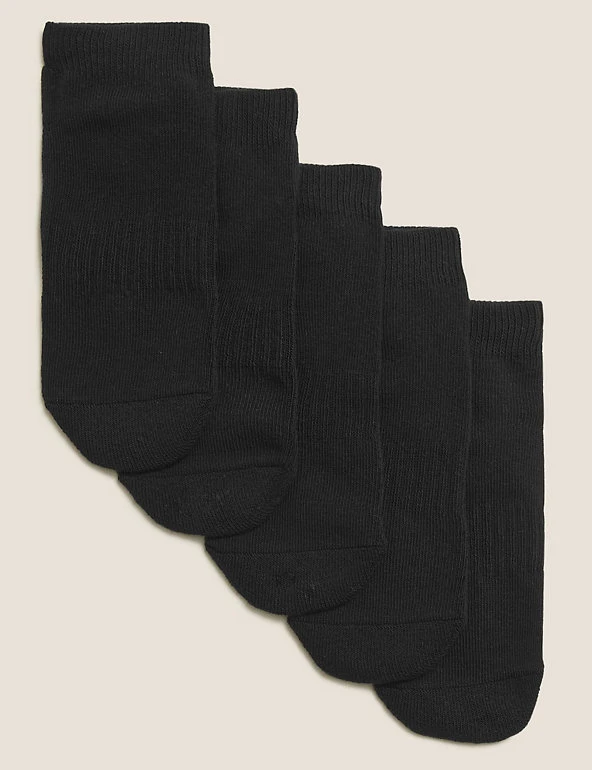 M&S Collection Socks & Tights 5pk Of Cushioned Trainer Liner Socks 4 M&S Collection Socks & Tights 5pk Of Cushioned Trainer Liner Socks - Image 2