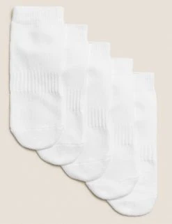 M&S Collection Socks & Tights 5pk Of Cushioned Trainer Liner Socks