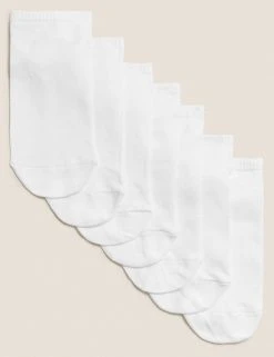 M&S Collection Socks & Tights 7pk Of Cotton Rich Trainer Liner Socks