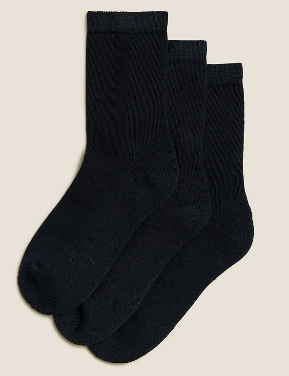 M&S Collection 3 Pack Of Ultimate Comfort Ankle School Socks 3 M&S Collection 3 Pack Of Ultimate Comfort Ankle School Socks
