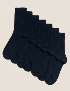M&S Collection 7pk Of Ankle School Socks
