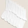 M&S Collection 7pk Of Ankle School Socks -SCHOOL UNIFORM Sales SD 04 T64 2029S Z0 X EC 0