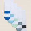 M&S Collection Socks & Tights 5pk Cotton Rich Sports Socks -SCHOOL UNIFORM Sales SD 04 T64 2056S Z0 X EC 90