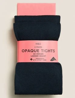 M&S Collection Socks & Tights 2pk Of 60 Denier Tights