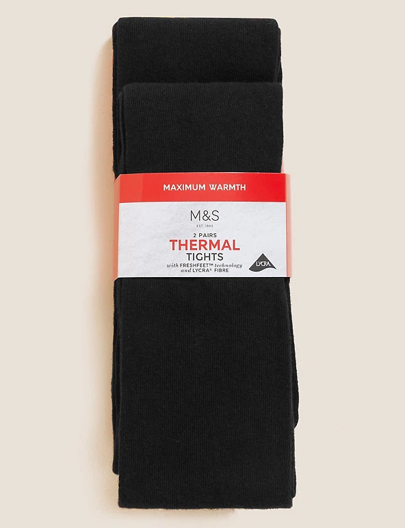 M&S Collection 2pk Wool Thermal Tights 3 M&S Collection 2pk Wool Thermal Tights