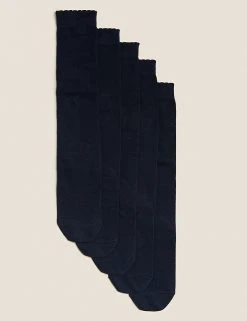 M&S Collection Socks & Tights 5pk Of Knee High Socks -SCHOOL UNIFORM Sales SD 04 T64 8021A F0 X EC 0