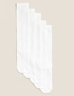 M&S Collection Socks & Tights 5pk Of Knee High Socks -SCHOOL UNIFORM Sales SD 04 T64 8021A Z0 X EC 0