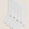 M&S Collection Socks & Tights 5pk Of Knee High Pelerine Socks -SCHOOL UNIFORM Sales SD 04 T64 8038 Z0 X EC 0