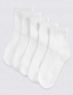 M&S Collection Socks & Tights 5pk Of Short Picot Socks 6 M&S Collection Socks & Tights 5pk Of Short Picot Socks -SCHOOL UNIFORM Sales SD 04 T64 8079A Z0 X EC 90