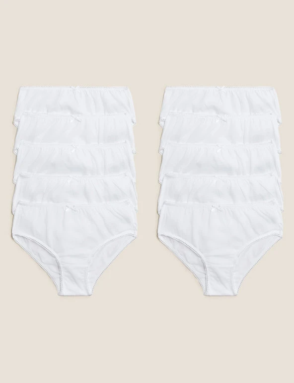 M&S Collection Underwear 10pk Pure Cotton Knickers (2-16 Yrs) 3 M&S Collection Underwear 10pk Pure Cotton Knickers (2-16 Yrs)