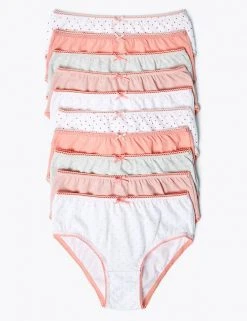 M&S Collection Underwear 10pk Pure Cotton Spotted Knickers (2-16 Yrs) 5 M&S Collection Underwear 10pk Pure Cotton Spotted Knickers (2-16 Yrs) -SCHOOL UNIFORM Sales SD 04 T71 1201V A4 X EC 0