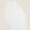 M&S Collection Underwear 5 Pack Pure Cotton Camisoles (2-16 Yrs) -SCHOOL UNIFORM Sales SD 04 T71 1202V Z0 X EC 0
