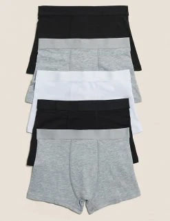 M&S Collection Underwear 5 Pack Cotton Rich Trunks (2-16 Yrs)