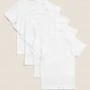 M&S Collection Underwear 4pk Pure Cotton Short Sleeve Vests (2-16 Yrs) -SCHOOL UNIFORM Sales SD 04 T71 1409V Z0 X EC 0