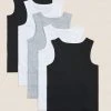M&S Collection Underwear 5pk Pure Cotton Vests (2-16 Yrs) 2 M&S Collection Underwear 5pk Pure Cotton Vests (2-16 Yrs) -SCHOOL UNIFORM Sales SD 04 T71 1411V Y4 X EC 0
