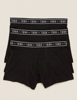 M&S Collection Underwear 3pk Cotton Rich With Lycra® Trunks (6-16 Yrs)