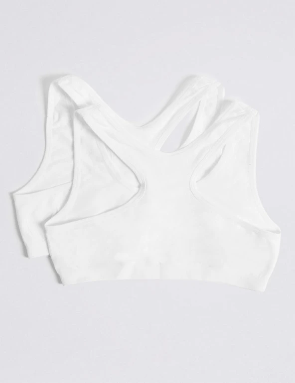 M&S Collection Underwear 2pk Seamfree Crop Tops (9-16 Yrs) 4 M&S Collection Underwear 2pk Seamfree Crop Tops (9-16 Yrs) - Image 2