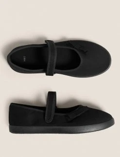 M&S Collection Footwear Kids' Riptape Plimsoll School Shoes (7 Small - 4 Large) -SCHOOL UNIFORM Sales SD 04 T72 2121B Y0 X EC 1