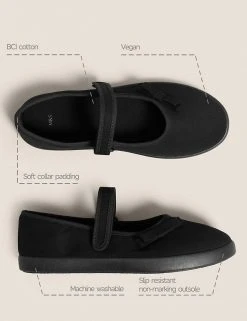 M&S Collection Footwear Kids' Riptape Plimsoll School Shoes (7 Small - 4 Large) -SCHOOL UNIFORM Sales SD 04 T72 2121B Y0 X EC 90