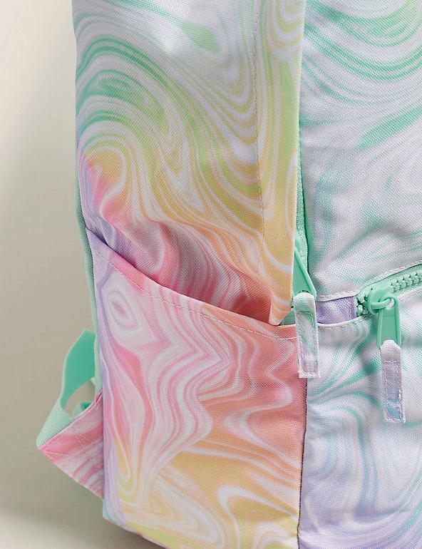 M&S Collection Accessories Kids' Water Repellent Marble Print School Backpack 6 M&S Collection Accessories Kids' Water Repellent Marble Print School Backpack - Image 4