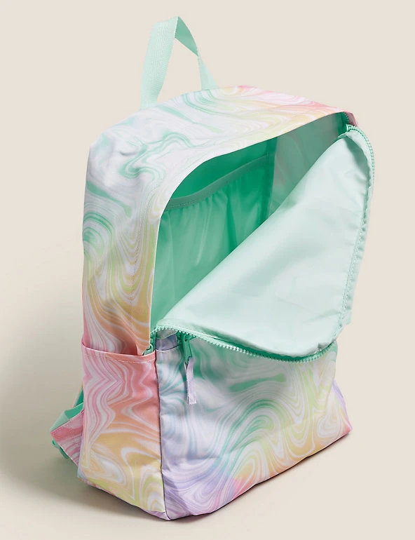 M&S Collection Accessories Kids' Water Repellent Marble Print School Backpack 7 M&S Collection Accessories Kids' Water Repellent Marble Print School Backpack - Image 5