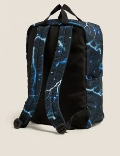 M&S Collection Accessories Kids' Water Repellent Lightning Backpack 10 M&S Collection Accessories Kids' Water Repellent Lightning Backpack -SCHOOL UNIFORM Sales SD 04 T72 6136F Y0 X EC 1