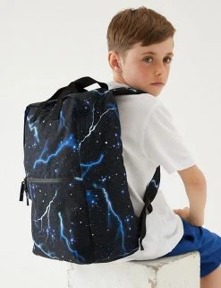 M&S Collection Accessories Kids' Water Repellent Lightning Backpack 13 M&S Collection Accessories Kids' Water Repellent Lightning Backpack -SCHOOL UNIFORM Sales SD 04 T72 6136F Y0 X EC 4