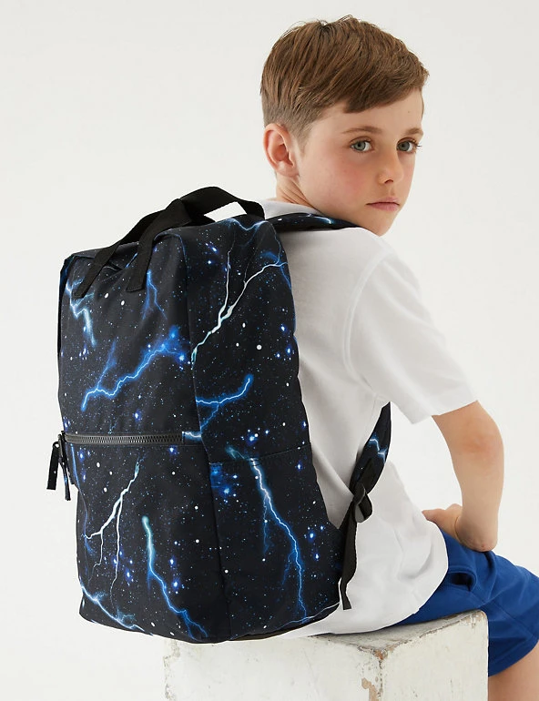 M&S Collection Accessories Kids' Water Repellent Lightning Backpack 8 M&S Collection Accessories Kids' Water Repellent Lightning Backpack - Image 6