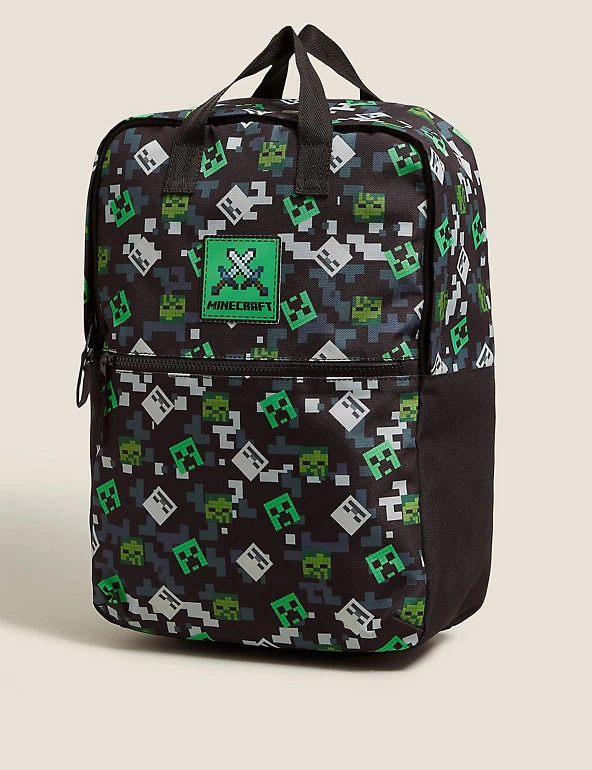 M&S Collection Accessories Kids’ Minecraft™ Water Repellent School Backpack 3 M&S Collection Accessories Kids’ Minecraft™ Water Repellent School Backpack