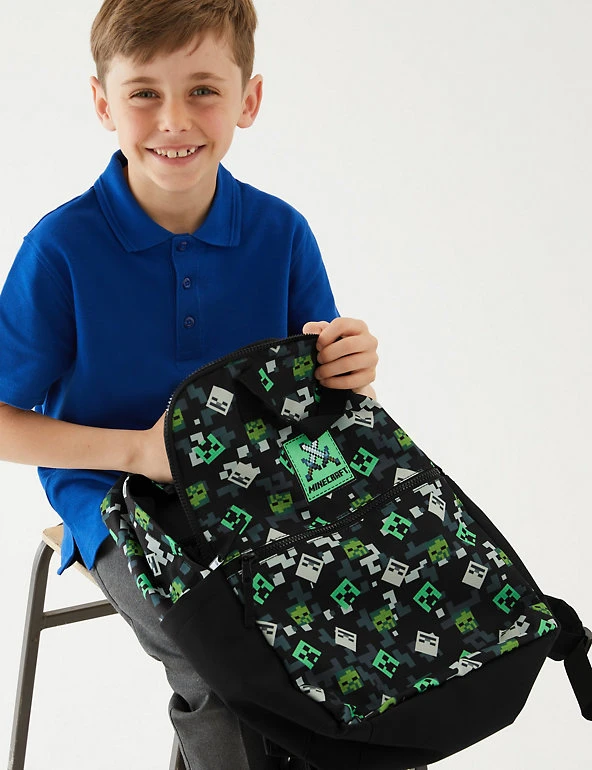 M&S Collection Accessories Kids’ Minecraft™ Water Repellent School Backpack 8 M&S Collection Accessories Kids’ Minecraft™ Water Repellent School Backpack - Image 6