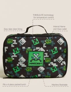 M&S Collection Lunchboxes Kids' Minecraft™ Lunch Box -SCHOOL UNIFORM Sales SD 04 T72 7025F Y0 X EC 90