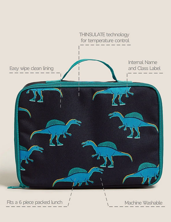 M&S Collection Lunchboxes Kids' Dinosaur Print Lunch Box 4 M&S Collection Lunchboxes Kids' Dinosaur Print Lunch Box - Image 2