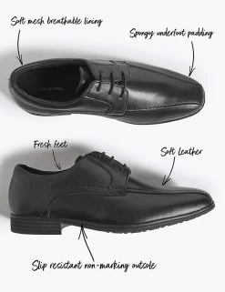 M&S Collection Kids’ Leather School Shoes (13 Small - 10 Large) -SCHOOL UNIFORM Sales SD 04 T72 8445B Y0 X EC 90