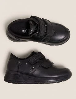 M&S Collection Footwear Kids' Leather Light Up Riptape School Shoes (8 Small - 1 Large) -SCHOOL UNIFORM Sales SD 04 T72 8595B Y0 X EC 1