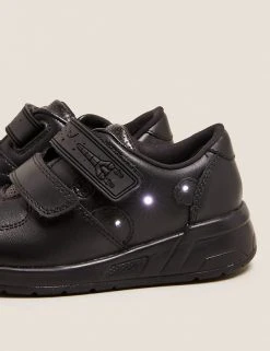 M&S Collection Footwear Kids' Leather Light Up Riptape School Shoes (8 Small - 1 Large) -SCHOOL UNIFORM Sales SD 04 T72 8595B Y0 X EC 2
