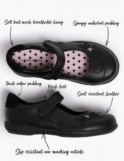 M&S Collection Kids’ Leather Flashing Light School Shoes (8 Small -1 Large) -SCHOOL UNIFORM Sales SD 04 T72 8649B Y0 X EC 90