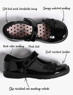 M&S Collection Kids Patent Leather T-Bar School Shoes (8 Small - 1 Large) -SCHOOL UNIFORM Sales SD 04 T72 8657B Y0 X EC 90