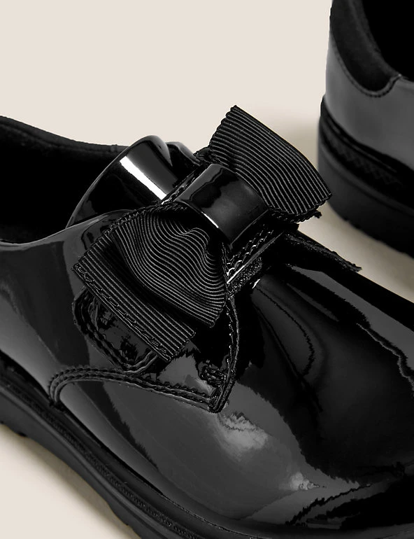 M&S Collection Kids' Leather Freshfeet™ Bow School Shoes (8 Small - 1 Large) 6 M&S Collection Kids' Leather Freshfeet™ Bow School Shoes (8 Small - 1 Large) - Image 4
