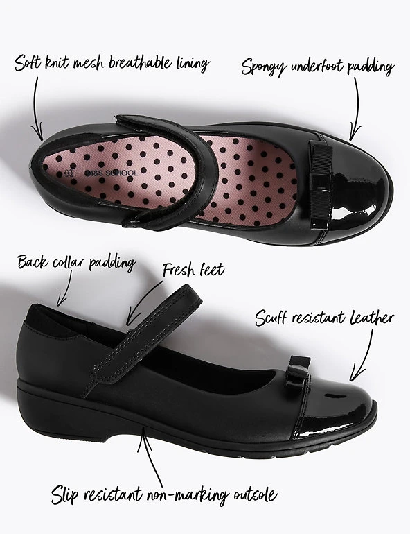 M&S Collection Kids' Leather Wedge School Shoes (13 Small - 7 Large) 4 M&S Collection Kids' Leather Wedge School Shoes (13 Small - 7 Large) - Image 2