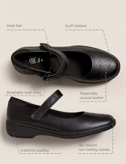 M&S Collection Kid's Leather Freshfeet™ School Shoes (13 Small - 7 Large) -SCHOOL UNIFORM Sales SD 04 T72 8764B Y0 X EC 90
