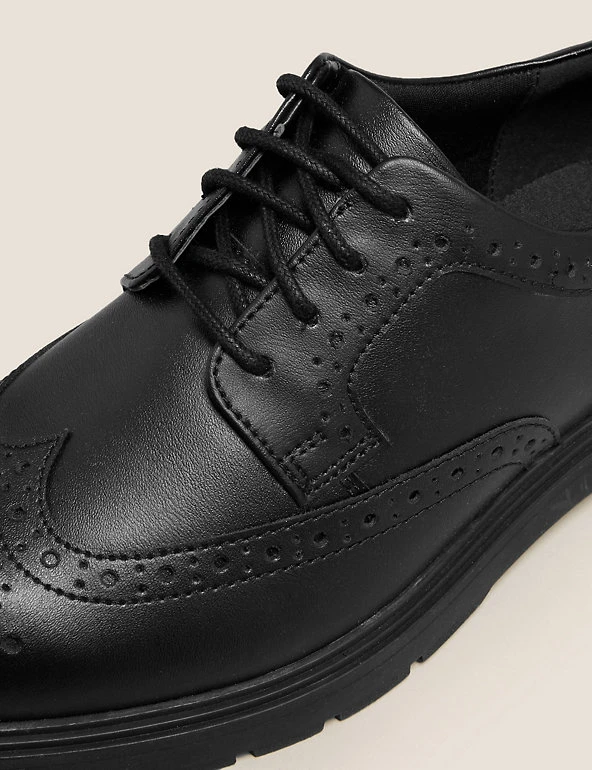 M&S Collection Kids' Leather Freshfeet™ School Shoes (13 Small - 9 Large) 6 M&S Collection Kids' Leather Freshfeet™ School Shoes (13 Small - 9 Large) - Image 4