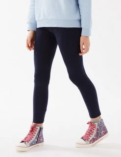 M&S Collection Cotton Rich Leggings With Stretch (2-16 Yrs) -SCHOOL UNIFORM Sales SD 04 T74 3199V F0 X EC 2