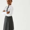 M&S Collection Skirts Girls' Slim Fit Permanent Pleats School Skirt (2-18 Yrs)