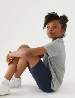 M&S Collection PE Kit 2pk Girls' Cotton With Stretch School Shorts (2-16 Yrs) 30 M&S Collection PE Kit 2pk Girls' Cotton With Stretch School Shorts (2-16 Yrs) -SCHOOL UNIFORM Sales SD 04 T76 1033 F4 X EC 0