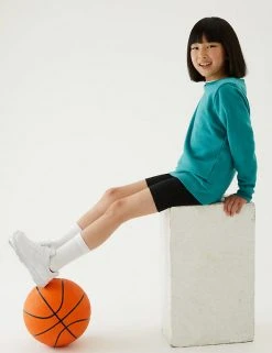 M&S Collection PE Kit 2pk Girls' Cotton With Stretch School Shorts (2-16 Yrs)