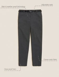 M&S Collection Girls' Skinny Leg Belted School Trousers (2-18 Yrs) 24 M&S Collection Girls' Skinny Leg Belted School Trousers (2-18 Yrs) -SCHOOL UNIFORM Sales SD 04 T76 1428 T0 X EC 90