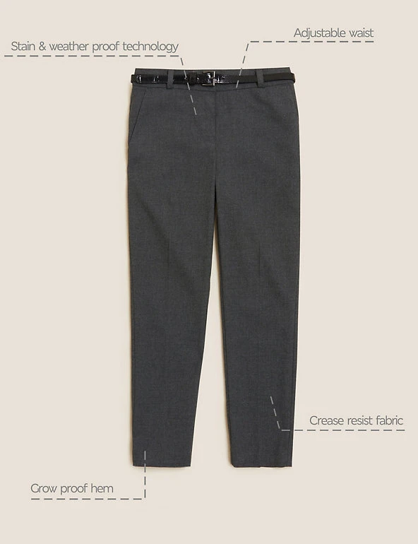 M&S Collection Girls' Skinny Leg Belted School Trousers (2-18 Yrs) 11 M&S Collection Girls' Skinny Leg Belted School Trousers (2-18 Yrs) - Image 9